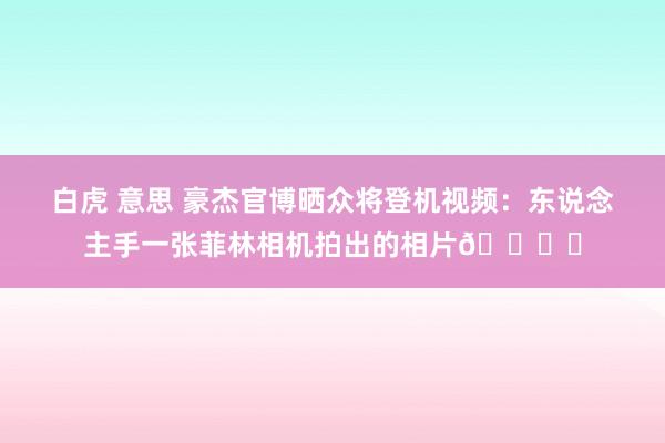 白虎 意思 豪杰官博晒众将登机视频：东说念主手一张菲林相机拍出的相片🎞️