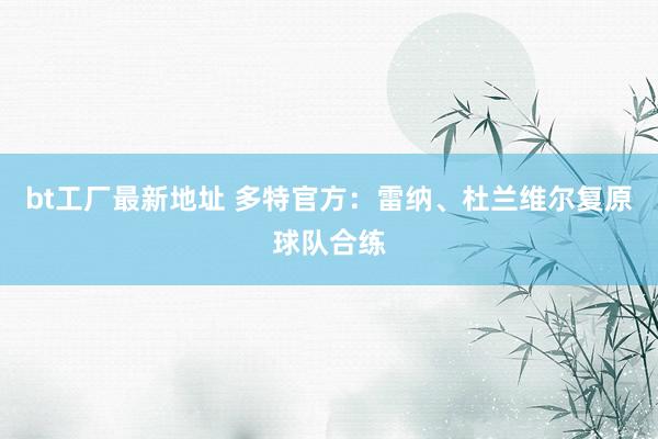 bt工厂最新地址 多特官方：雷纳、杜兰维尔复原球队合练