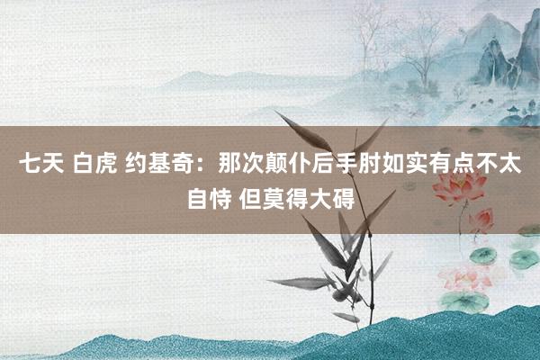 七天 白虎 约基奇：那次颠仆后手肘如实有点不太自恃 但莫得大碍