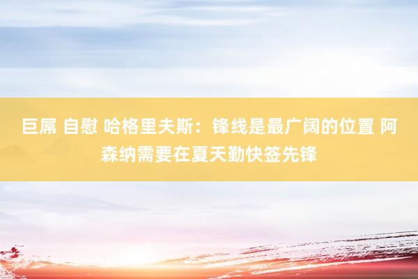 巨屌 自慰 哈格里夫斯：锋线是最广阔的位置 阿森纳需要在夏天勤快签先锋